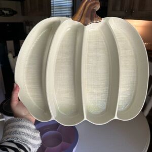 Cream Pumpkin-Shaped Serving Platter